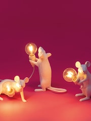 Seletti White Standing Mouse Resin Table Lamp - Image 2 of 6