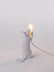 Seletti White Standing Mouse Resin Table Lamp - Image 3 of 6