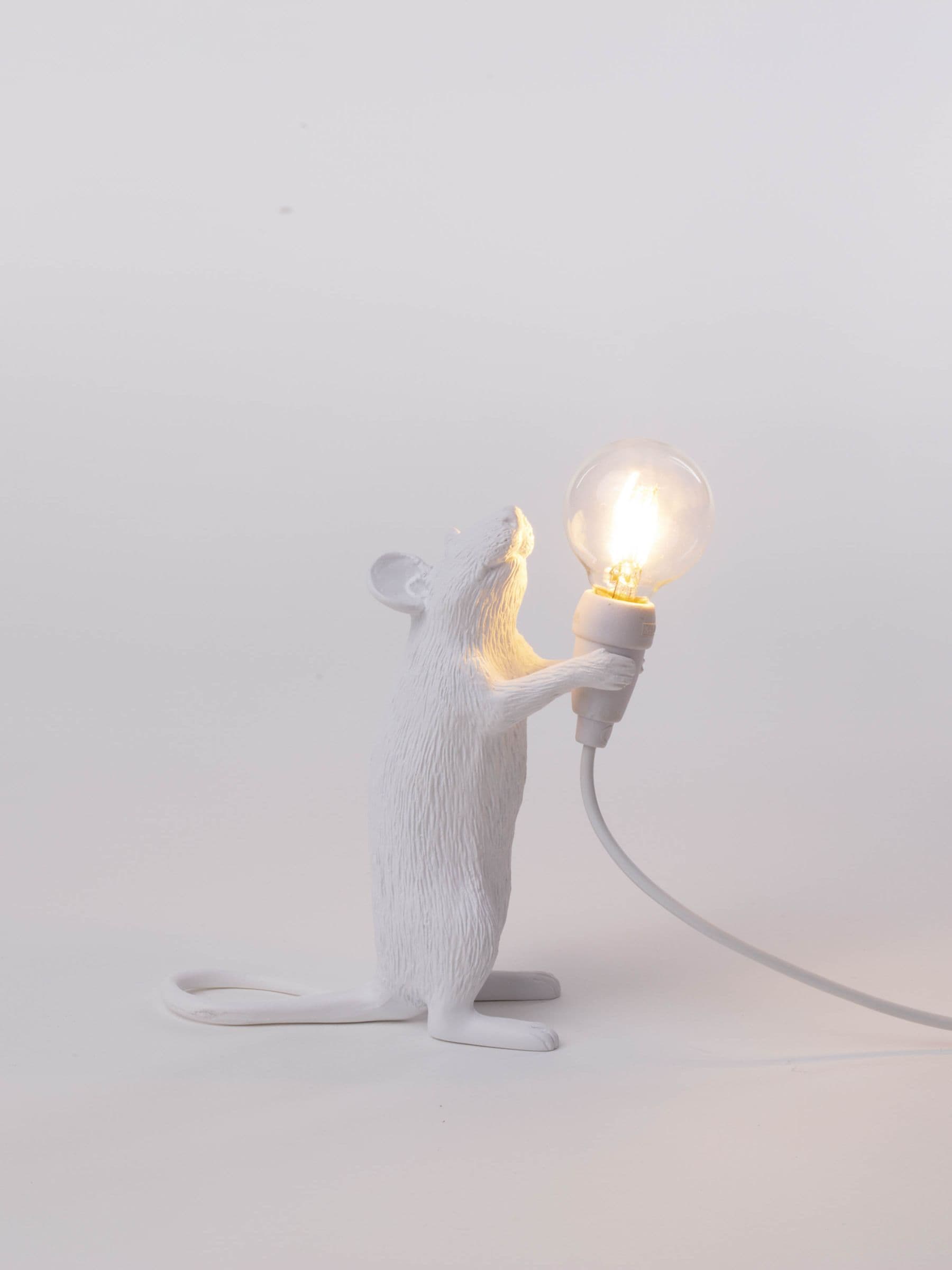 Buy Seletti White Standing Mouse Resin Table Lamp from the Next UK
