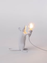Seletti White Standing Mouse Resin Table Lamp - Image 4 of 6