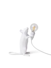 Seletti White Standing Mouse Resin Table Lamp - Image 5 of 6