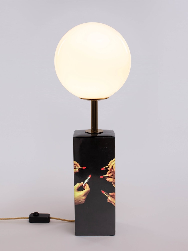 Seletti Black Porcelain Toilet Paper Lipstick Table Lamp - Image 2 of 3