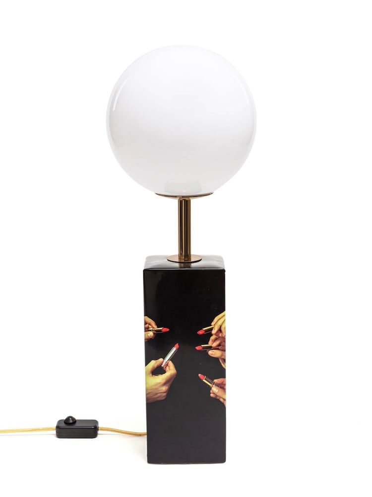 Seletti Black Porcelain Toilet Paper Lipstick Table Lamp - Image 3 of 3