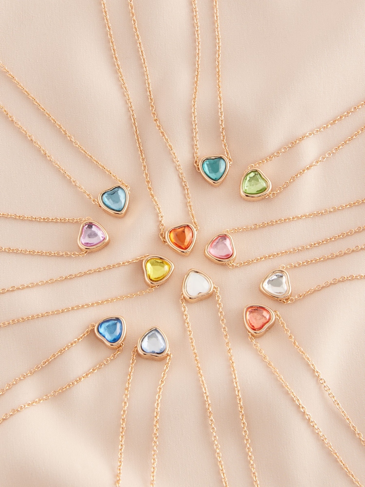 Gold Tone Birthstone Necklace - Image 1 of 13