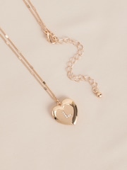 Gold Tone Initial Heart Locket Necklace - Image 2 of 11
