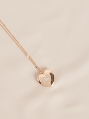 Gold Tone Initial Heart Locket Necklace - Image 5 of 11