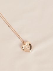 Gold Tone Initial Heart Locket Necklace - Image 6 of 11
