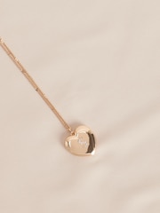 Gold Tone Initial Heart Locket Necklace - Image 8 of 11