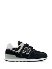 Черный - New Balance Boys Hook and Loop 574 Trainers - Изображение 1 из 6