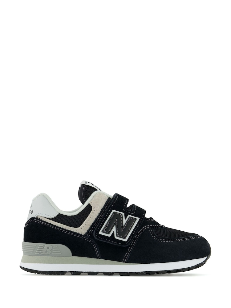 Черный - New Balance Boys Hook and Loop 574 Trainers - Изображение 1 из 6