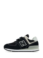 Черный - New Balance Boys Hook and Loop 574 Trainers - Изображение 2 из 6