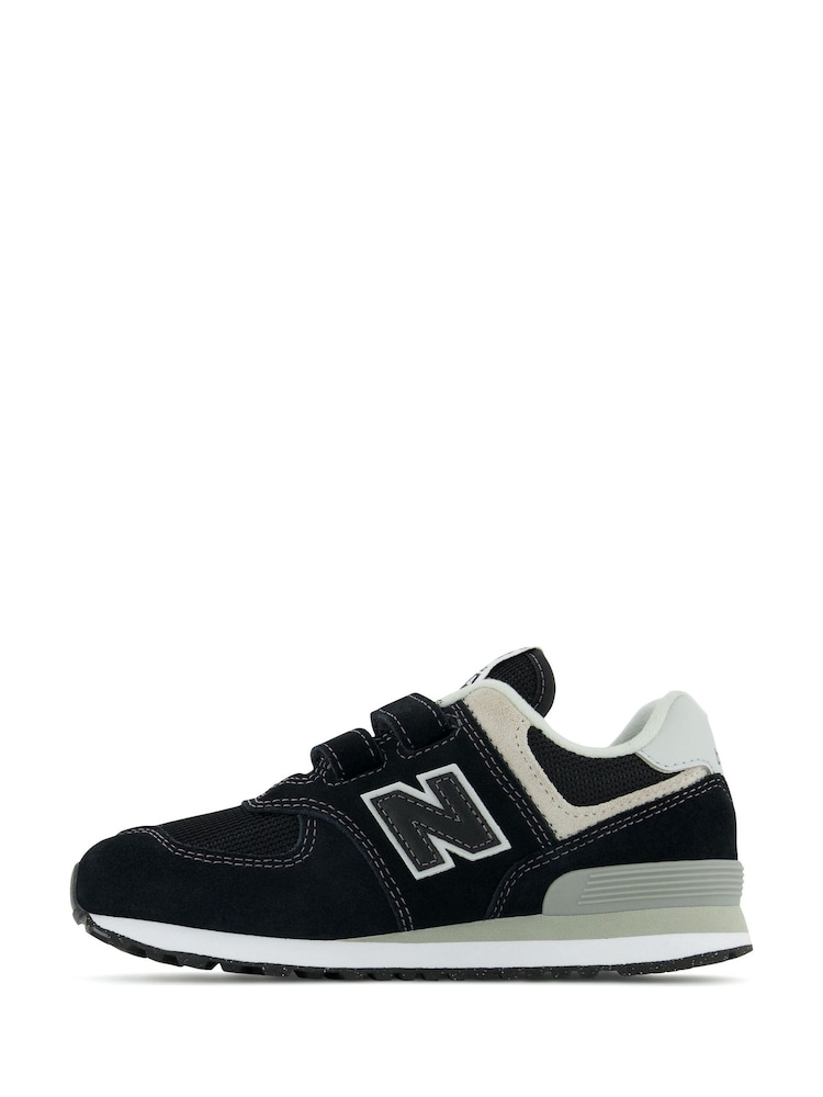 Черный - New Balance Boys Hook and Loop 574 Trainers - Изображение 2 из 6