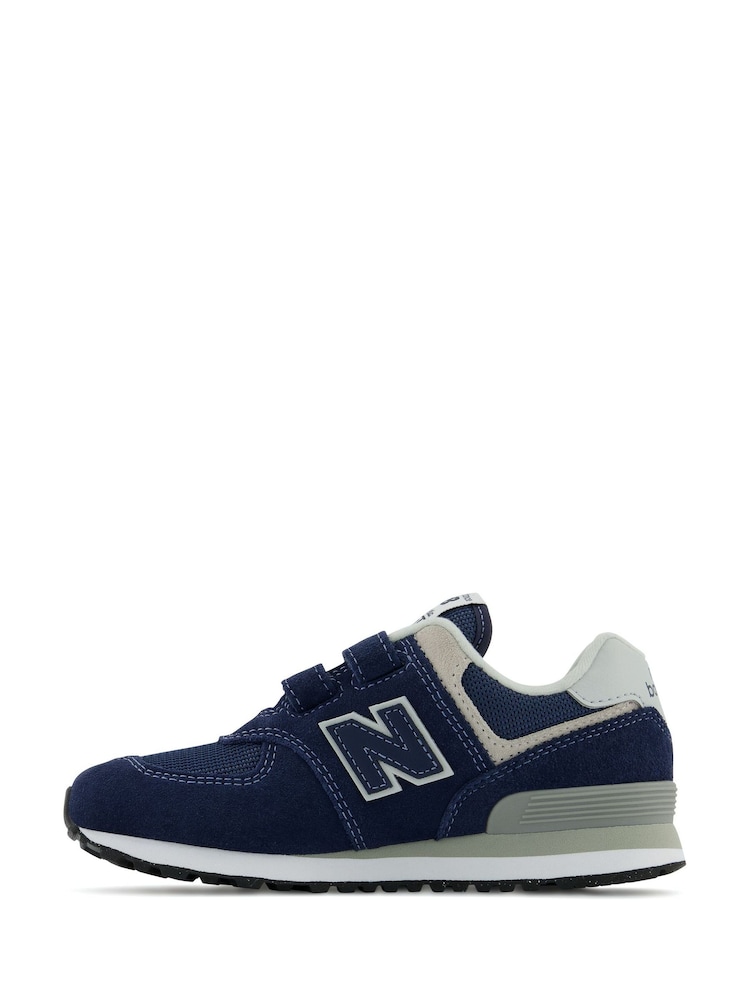 New Balance Navy Boys Hook and Loop 574 Trainers - Image 2 of 6