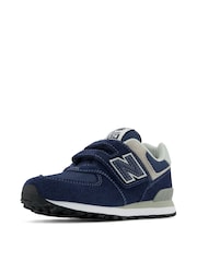 New Balance Navy Boys Hook and Loop 574 Trainers - Image 4 of 6
