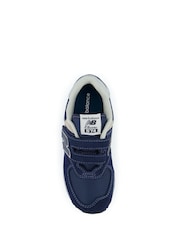 New Balance Navy Boys Hook and Loop 574 Trainers - Image 5 of 6