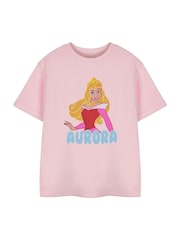Vanilla Underground Pink Aurora Girls Disney Princess Licensed 100% Cotton T-Shirt - Image 1 of 6