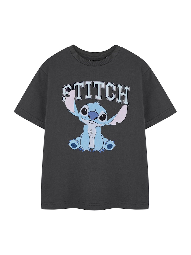 Vanilla Underground Grey Girls Stitch Disney Licensed 100% Cotton T-Shirt - Image 1 of 6