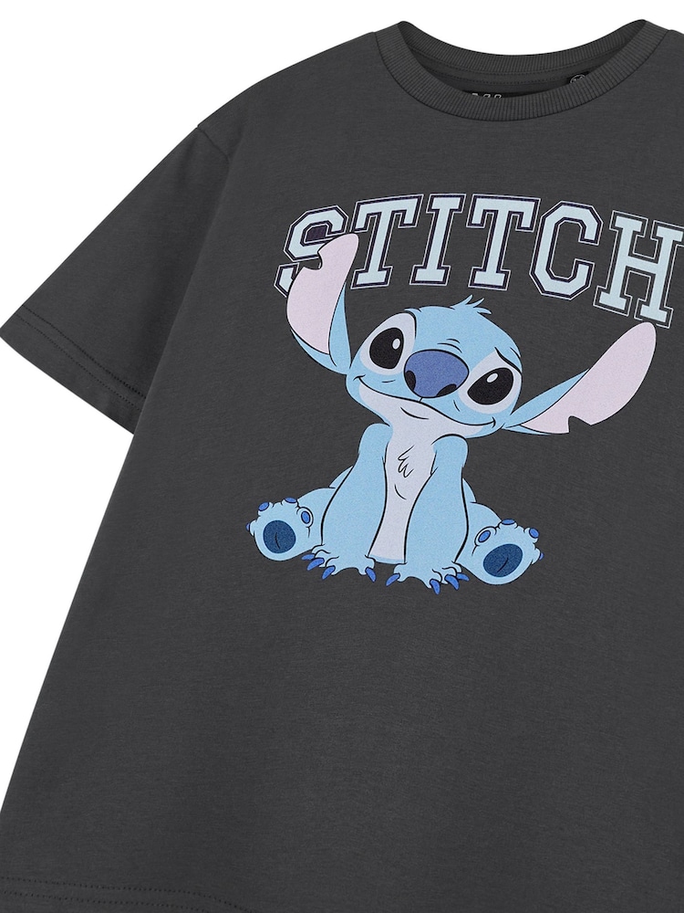 Vanilla Underground Grey Girls Stitch Disney Licensed 100% Cotton T-Shirt - Image 3 of 6