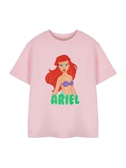 Vanilla Underground Pink Ariel Girls Disney Princess Licensed 100% Cotton T-Shirt - Image 1 of 6