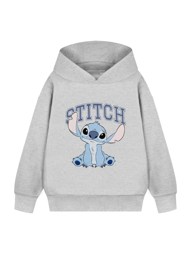 Vanilla Underground Grey Girls Disney Stitch 100% Cotton Licensed Hoodie - Image 1 of 6