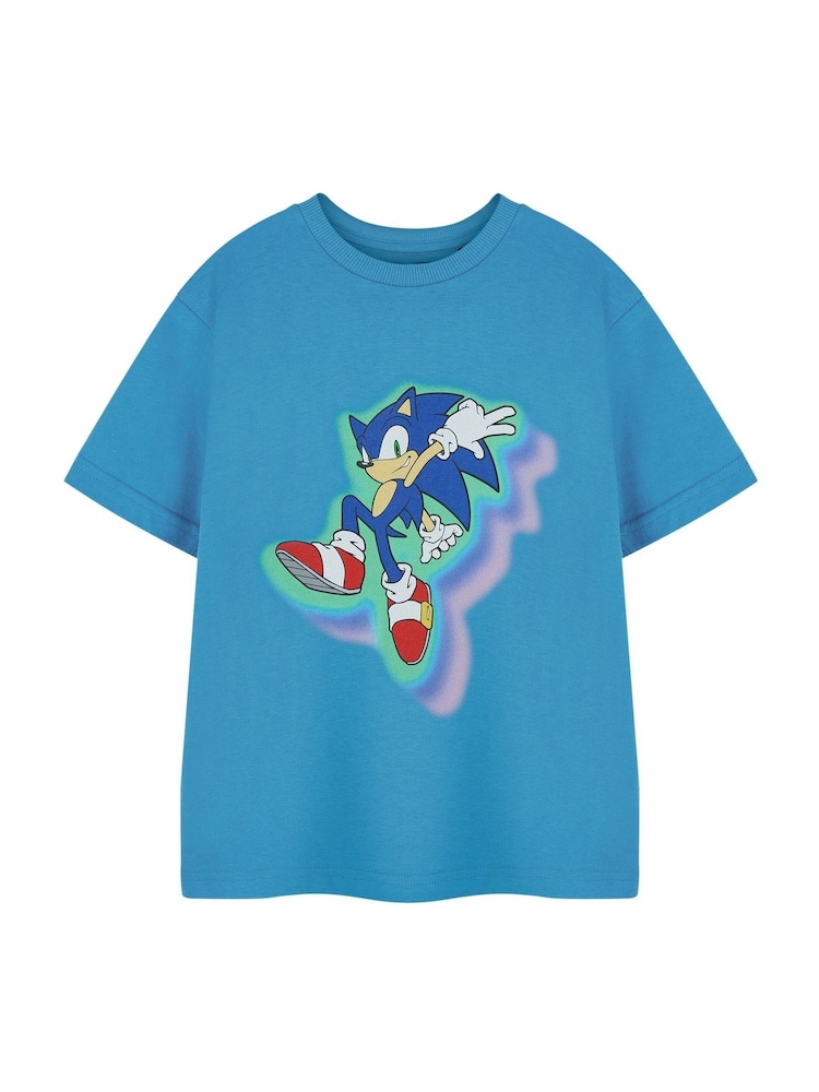 Vanilla Underground Blue Boys Sonic The Hedgehog Licensed 100% Cotton T-Shirt - Image 1 of 6