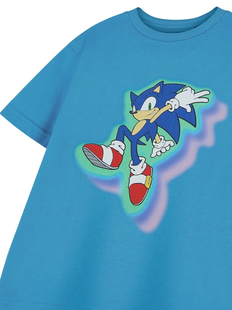 Vanilla Underground Blue Boys Sonic The Hedgehog Licensed 100% Cotton T-Shirt - Image 5 of 6