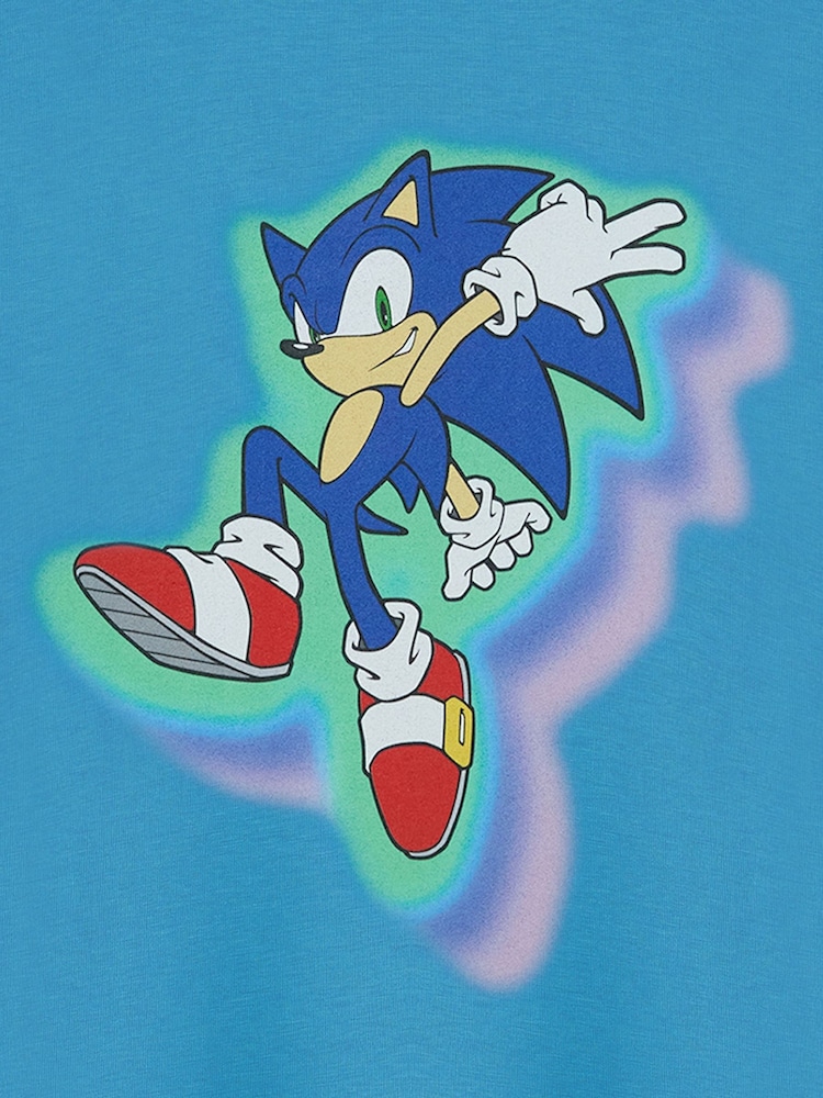 Vanilla Underground Blue Boys Sonic The Hedgehog Licensed 100% Cotton T-Shirt - Image 6 of 6