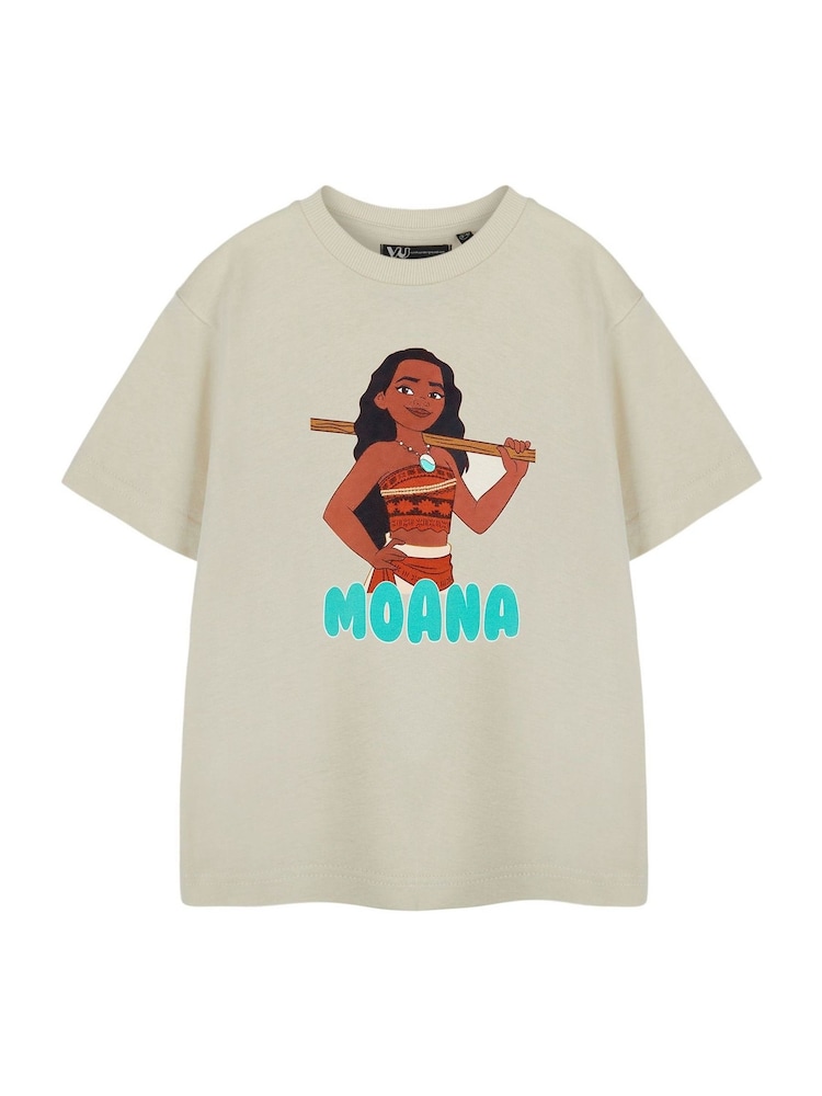 Vanilla Underground Cream Moana Girls Disney Princess Licensed 100% Cotton T-Shirt - Image 1 of 6