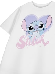 Vanilla Underground White Girls Stitch Disney Licensed 100% Cotton T-Shirt - Image 3 of 4