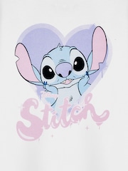 Vanilla Underground White Girls Stitch Disney Licensed 100% Cotton T-Shirt - Image 4 of 4