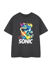 Vanilla Underground Grey Boys Sonic The Hedgehog Licensed 100% Cotton T-Shirt - Image 1 of 6