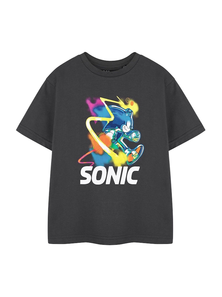 Vanilla Underground Grey Boys Sonic The Hedgehog Licensed 100% Cotton T-Shirt - Image 1 of 6