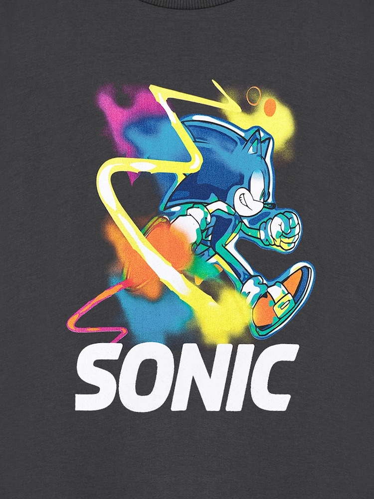 Vanilla Underground Grey Boys Sonic The Hedgehog Licensed 100% Cotton T-Shirt - Image 6 of 6