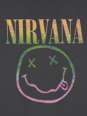 Vanilla Underground Grey Womens Nirvana Licensed Crop 100% Cotton T-Shirt - Image 6 of 6
