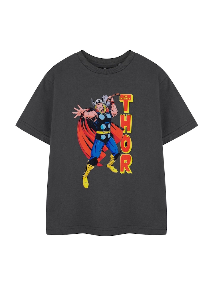Vanilla Underground Grey Boys 100% Cotton Marvel Licensed T-Shirt - Image 1 of 6 Vanilla Underground Grey Boys 100% Cotton Marvel Licensed T-Shirt - Image 1 of 6