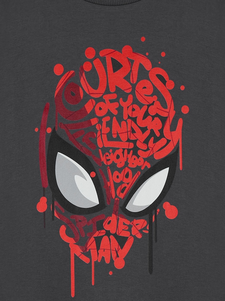 Vanilla Underground Grey Boys Marvel Spiderman Licensed 100% Cotton T-Shirt - Image 6 of 6