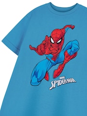 Vanilla Underground Blue Boys Marvel Spiderman Licensed 100% Cotton T-Shirt - Image 5 of 6