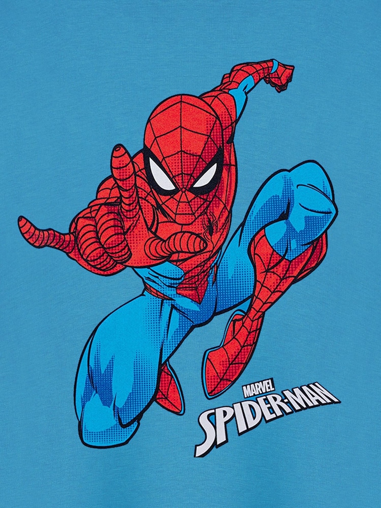 Vanilla Underground Blue Boys Marvel Spiderman Licensed 100% Cotton T-Shirt - Image 6 of 6