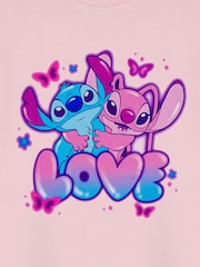 Vanilla Underground Pink Girls Stitch Disney Licensed 100% Cotton T-Shirt - Image 6 of 6