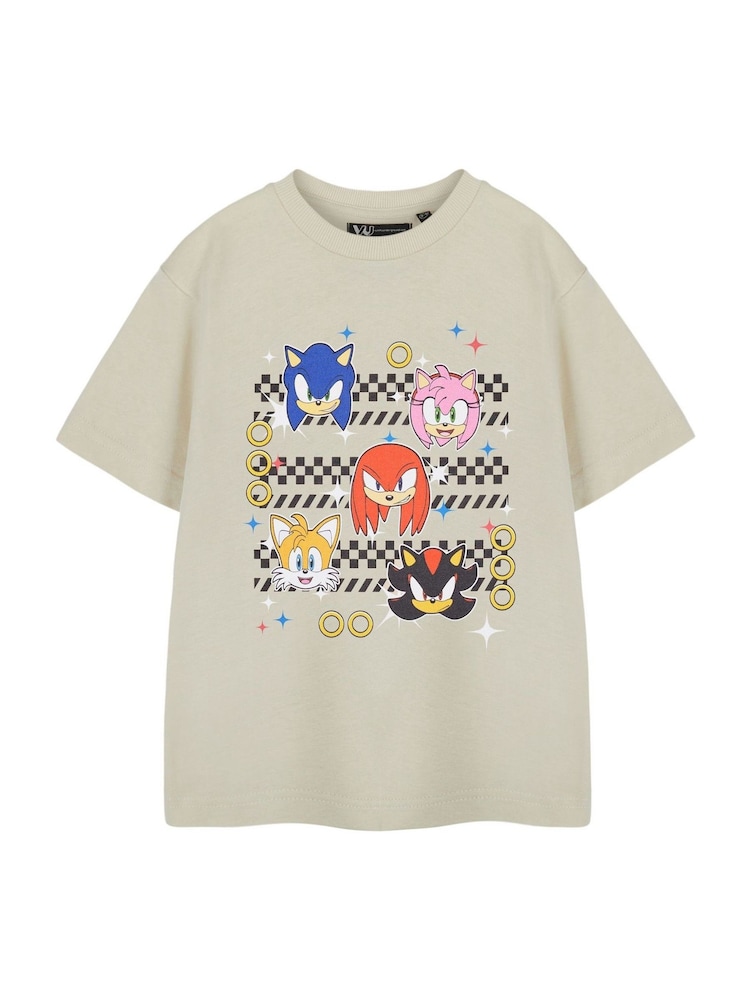 Vanilla Underground Cream Boys Sonic The Hedgehog Licensed 100% Cotton T-Shirt - Image 1 of 6