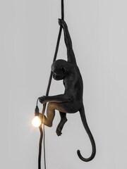 Seletti Black Monkey Ceiling Light with Rope - Image 3 of 5