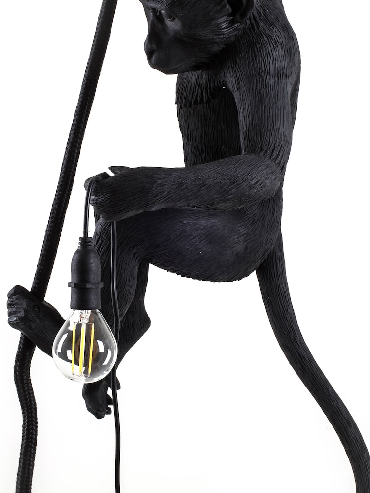 Seletti Black Monkey Ceiling Light with Rope - Image 5 of 5