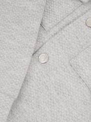 Reiss Grey Melange Carmello 3-9 yrs Textured Cotton Blend Jacket - Image 4 of 4