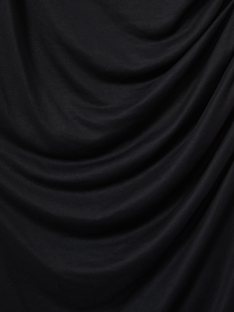 Reiss Charcoal Beaux Modal Blend Ruched Midi Dress - Image 5 of 5