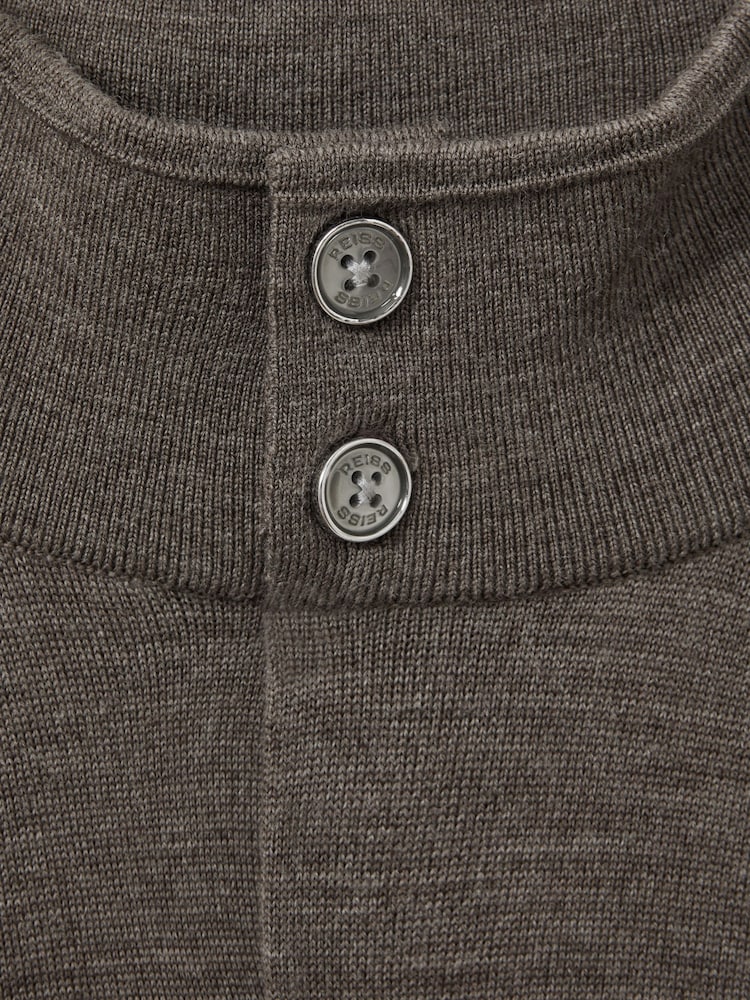 Reiss Dark Brown Melange Harlow Merino Wool Button-Through Funnel Neck Cardigan - Image 6 of 6 Reiss Dark Brown Melange Harlow Merino Wool Button-Through Funnel Neck Cardigan - Image 6 of 6