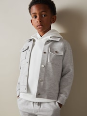 Gris mezcla - Reiss Carmello Textured Cotton Blend Jacket - Imagen 1 de 4