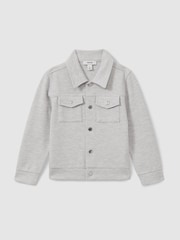 Gris mezcla - Reiss Carmello Textured Cotton Blend Jacket - Imagen 2 de 4