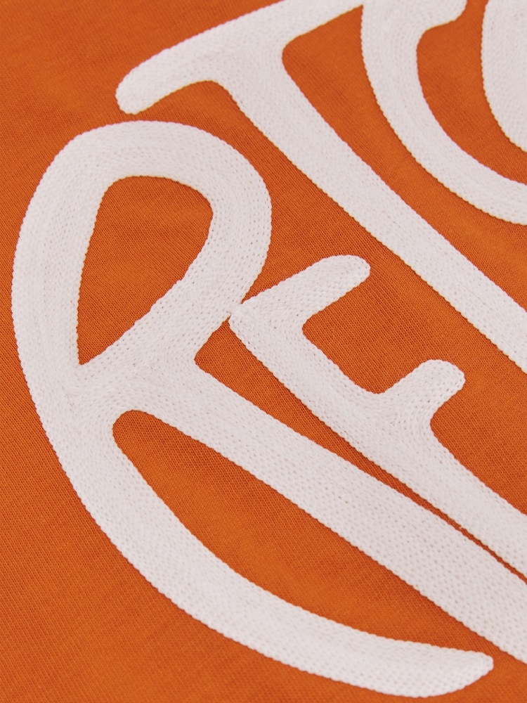 Reiss Burnt Orange/Off White Alva 13-14 yrs Oversized Cotton Embroidered T-Shirt - Image 2 of 3 Reiss Burnt Orange/Off White Alva 13-14 yrs Oversized Cotton Embroidered T-Shirt - Image 2 of 3