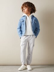 Gris - Pantalones de chándal de mezcla de algodón con cordón ajustable Arzin de Reiss - Imagen 1 de 1