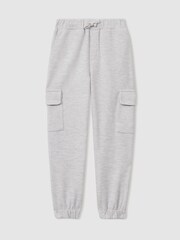 Reiss Grey Arzin 9-13 yrs Textured Cotton Blend Drawstring Joggers - Image 1 of 1